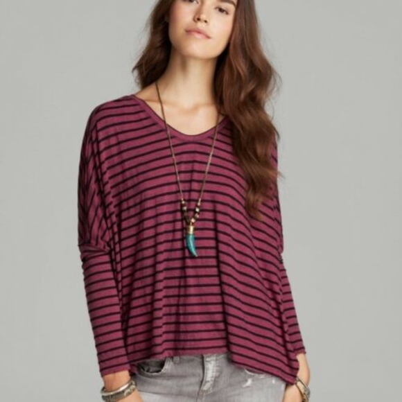 Free People Tops - Free People Stripe Dolman Sleeve Samurai Boxy Top